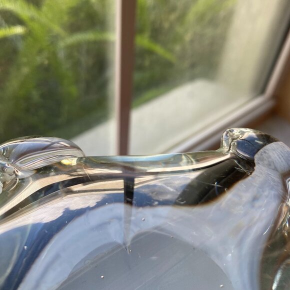 Art Glass Turtle Hand Blown Clear Glass Paperweight Statuette - Picture 7 of 8